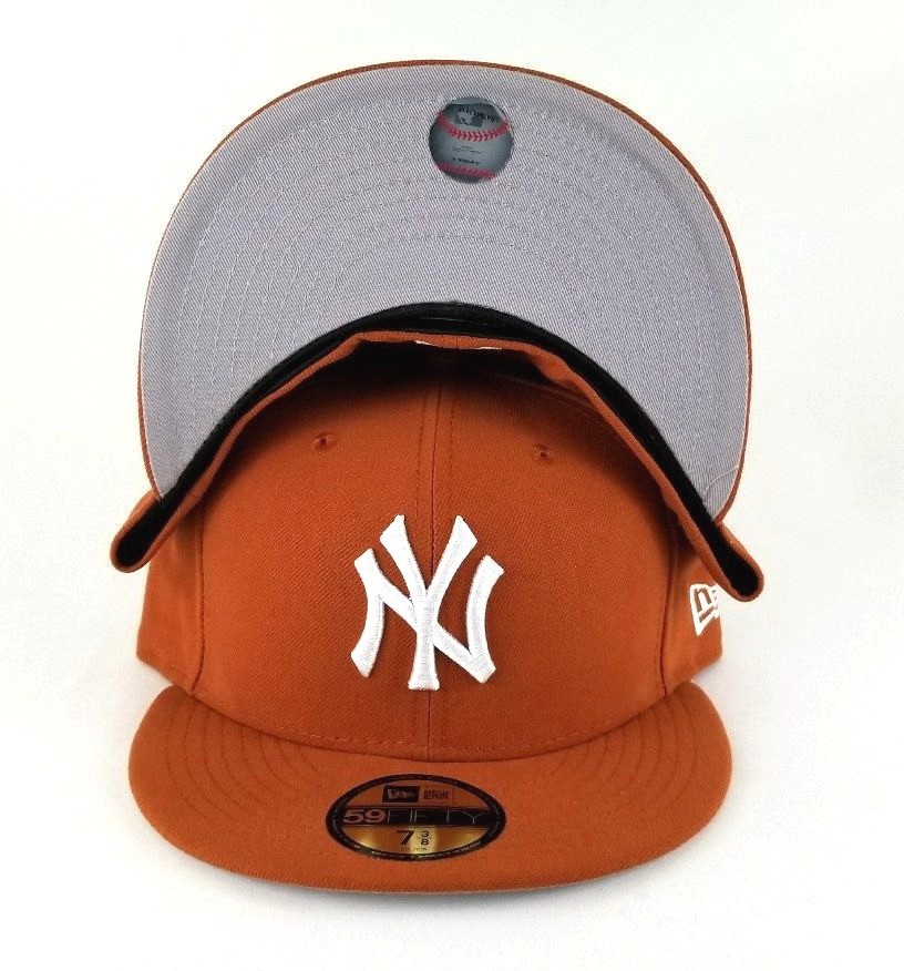 yankee grey brim fitted hat